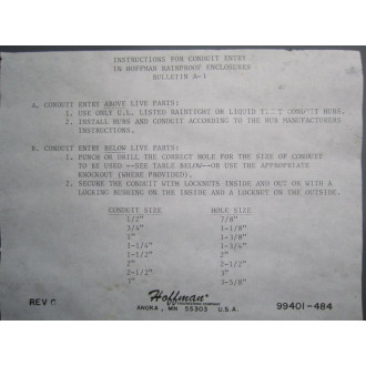 Hoffman A-18R186 Enclosure Paint Flaw - New No Box