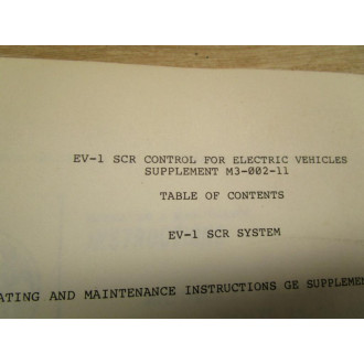 Taylor-Dunn M3-002-11 Manual For EV-1 SCR - Used