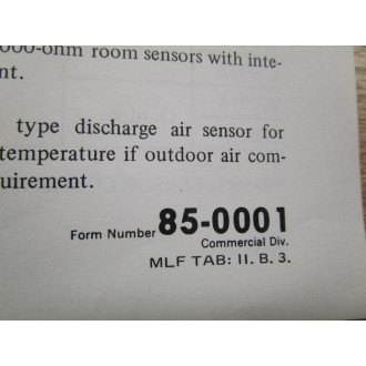 Honeywell 85-0001 Instruction Manual R7580A - Used