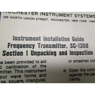 RiS 1035-121 Instruction Manual SC-1350 - Used