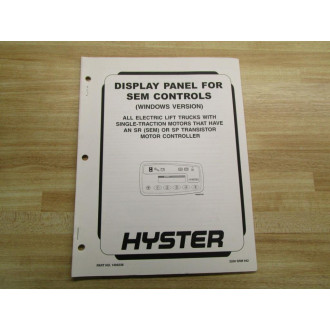 Hyster 1494238 Manual For Display Panel SEM Controls Hy-1494238 - Used