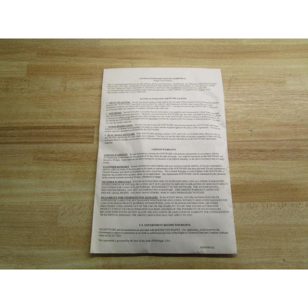 Xycom 133143-001 Software 92658-001