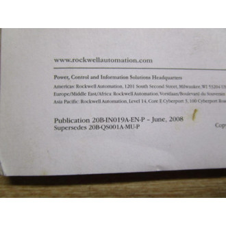 Allen Bradley 20-IN019A-EN-P Instructions For PowerFlex 700