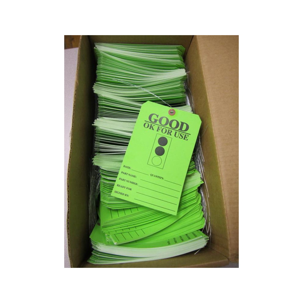 SS-0425 Wired Green Tag 800500 Good OK For Use (Pack of 500)