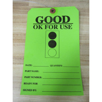 SS-0425 Wired Green Tag 800500 Good OK For Use (Pack of 500)