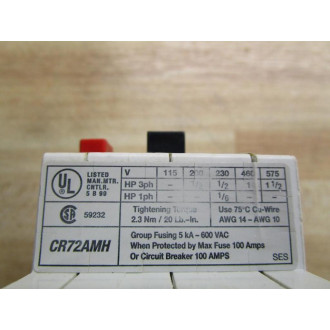 General Electric CR72AMH Starter Motor Protector - Used