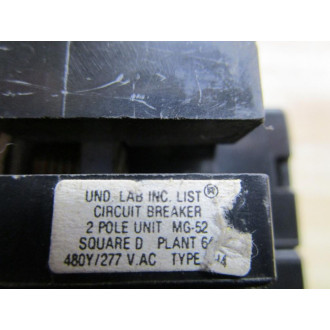 Square D EH24060 L27V1 Circuit Breaker MG52  60A 2 Pole - Used