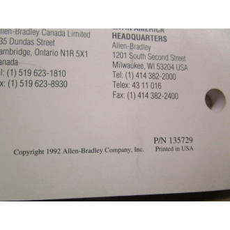 Allen Bradley 135729 Manual DC PWM Servo Controller - Used