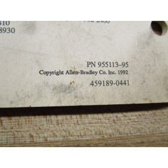 Allen Bradley 955113-95 User Manual 1791-IOBX And -10VX - Used