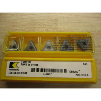Kennametal TNMG332 K21 Insert TNMG 16 04 08B (Pack of 10)