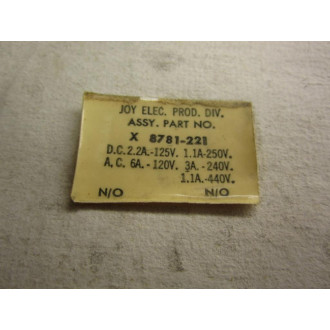 Joy X-8781-221 Interconnect Switch