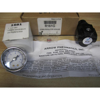Arrow Pneumatics R161G Mini Regulator WGauge