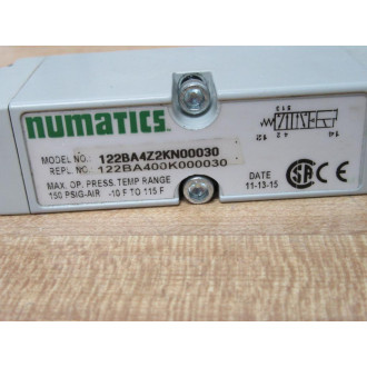 Numatic 122BA4Z2KN00030 Valve - New No Box