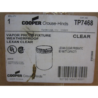 Cooper Crouse Hinds TP7468 Vapor Proof Fixture
