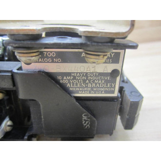 Allen Bradley 700-BX440A1 Control Relay 700BX440A1 WBracket - Used