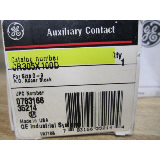 GE General Electric CR305X100D Contact Block For Size 0-9