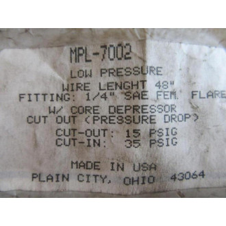 Ranco MPL-7002 Pressure Control MPL7002