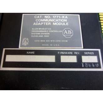 Allen Bradley 1771-KA Communication Adapter Module 1771KA - New No Box
