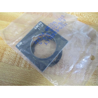 Allen Bradley 800H-W100E Legend Plate Run Emerg. Stop WWasher