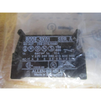 Allen Bradley 800E-3LX01 Contact Cartridge WMounting Latch 800E3LX01