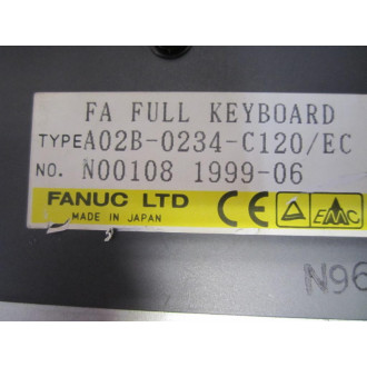 Fanuc A02B-0234-C120EC Keyboard A02B0234C120EC - Used
