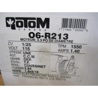 Rotom 06-R213 Rotom Electric Motor 06R213 - Used