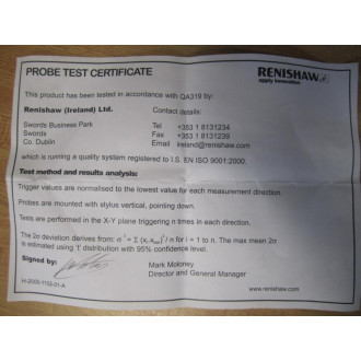 Renishaw MP4 Tool Datuming Probe - New No Box