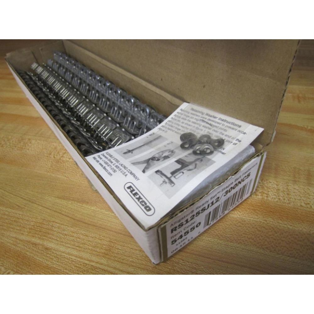 Flexco RS125SJ12300NCS Alligator Belt Fasteners 54550 WWashers (Pack of 4)