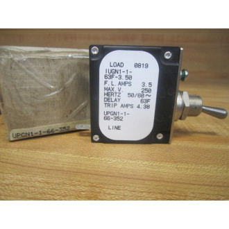 Airpax UPGN1-1-66-352 Toggle Type Circuit Breaker UPGN1166352