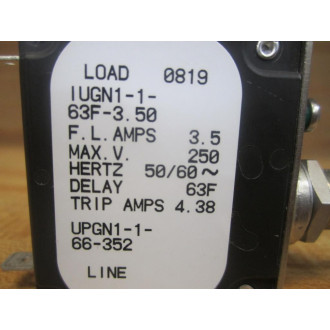 Airpax UPGN1-1-66-352 Toggle Type Circuit Breaker UPGN1166352