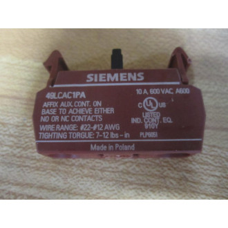 Siemens 49LCAC1PA Auxiliary Contact