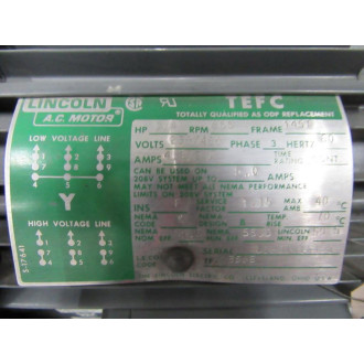 Lincoln 145T A.C. Motor  U1931015498 HP: 34 - New No Box