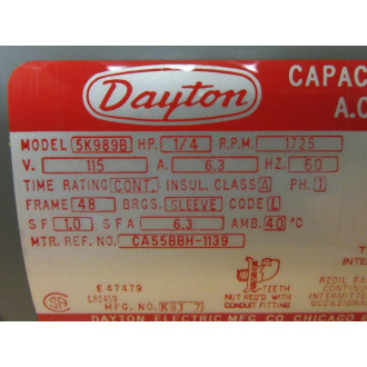 Dayton Electric 5K989B Motor 5K989B - New No Box