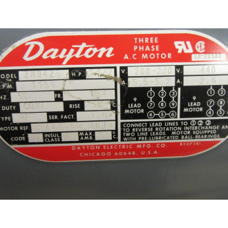 Dayton 2N942G Motor 1-12 HP 1150 RPM Frame 184 - New No Box