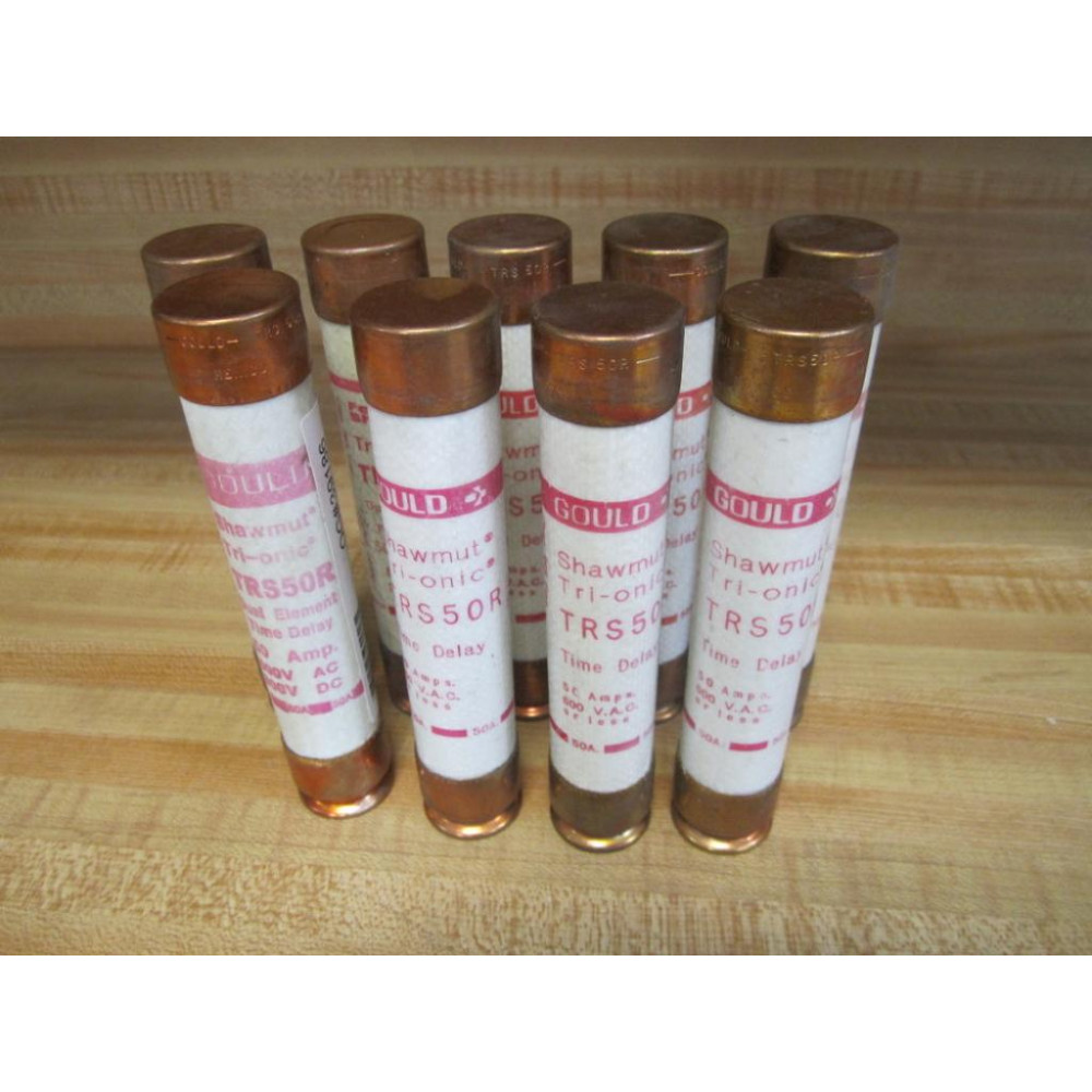 Gould Shawmut Ferraz Mersen TRS50R Fuse Cross Ref 4YZN2 Shelf Wear (Pack of 9) - New No Box