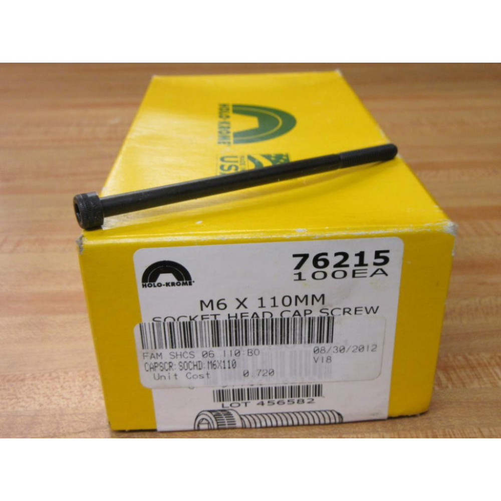 Holo-Krome 76215 Socket Head Cap Screw M6 X 110MM (Pack of 98)