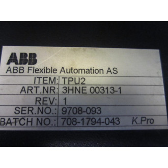 ABB 3HNE-00313-1 Pendant TPU2 Rev.1Case+HardwareScratched Screen - Used