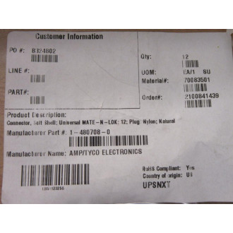 Tyco 1-480708-0 Connector 14807080 - New No Box