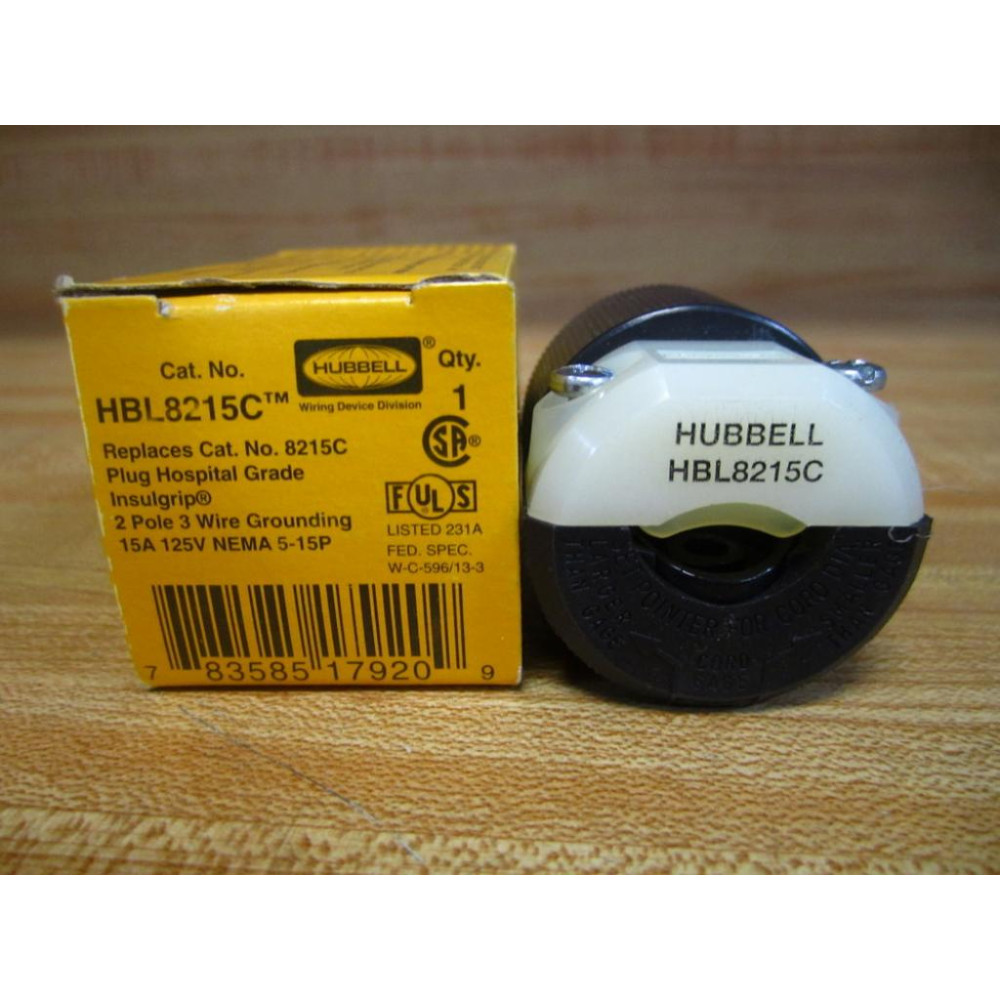 Hubbell HBL8215C Hospital Grade Plug 8215C