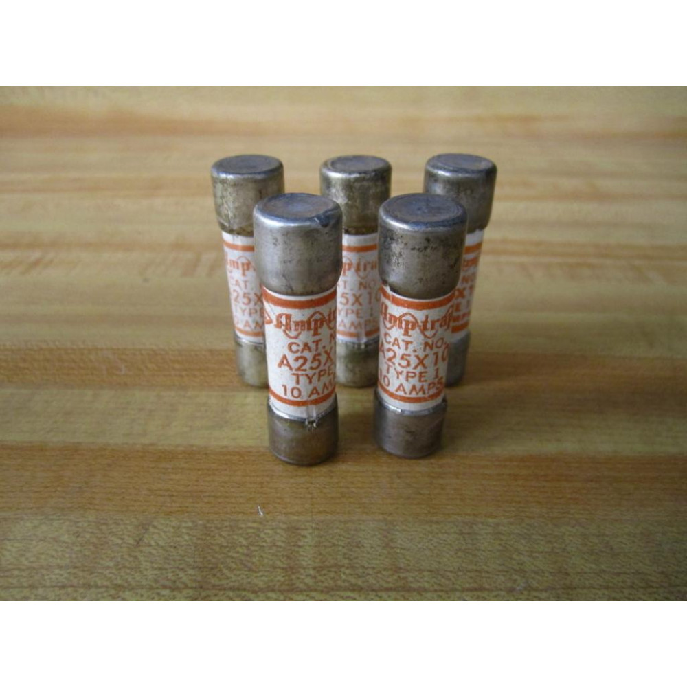 Gould Shawmut Ferraz Amp-Trap A25X10-1 Mersen Fuse A25X10 (Pack of 5) - Used