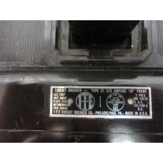 Siemens ITE ET 225 Circuit Breaker ET225 JK Frame - Used