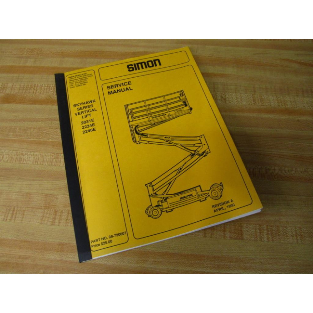 Simon Aerials 89-790007 Service Manual 89790007 - Used