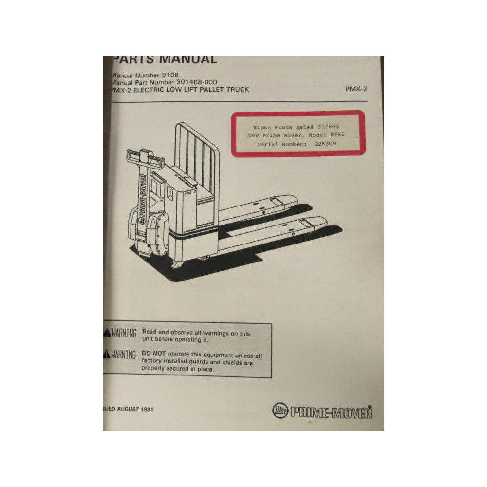 Prime-Mover 9108 Manual - Used