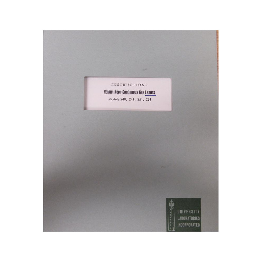 University Laboratories 559 Manual - Used
