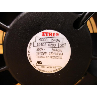 ETRI 154DA-0280-000 Axial Fan Model:154DA - New No Box