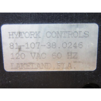 Hytork Controls 81-107-38X2.0246 Valve 8110738X20246 WCoil - Used