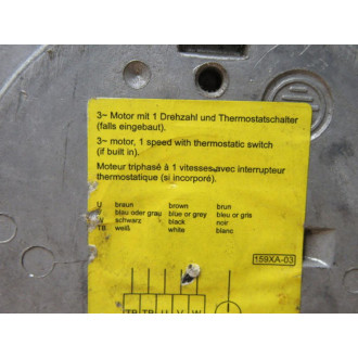 Ziehl Abegg RE18P-2DK.1E.2R Blower Motor RE18P2DK1E2R Tested - Used
