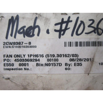 Ziehl Abegg RE18P-2DK.1E.2R Blower Motor RE18P2DK1E2R Tested - Used