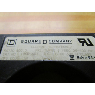 Square D 180R-601 Current Transformer 180R601 Ratio 600:5 - Used