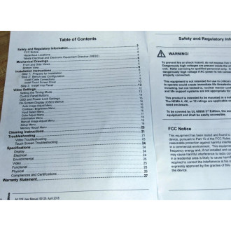 HIS 99125 22" Industrial Monitor Users Manual WCD ML22B